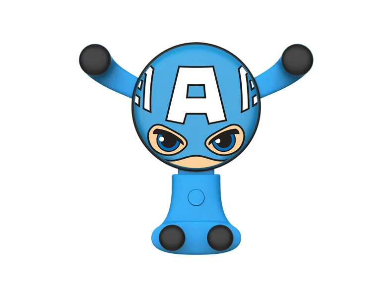 Captain America Железный человек Мститель Скоба-держатель автомобиля вентиляционное отверстие клип крепление Стенд мультфильм Marvel держатель для навигатора для iPhone Xiomi OPPO Huawe - Цвет: Captain America