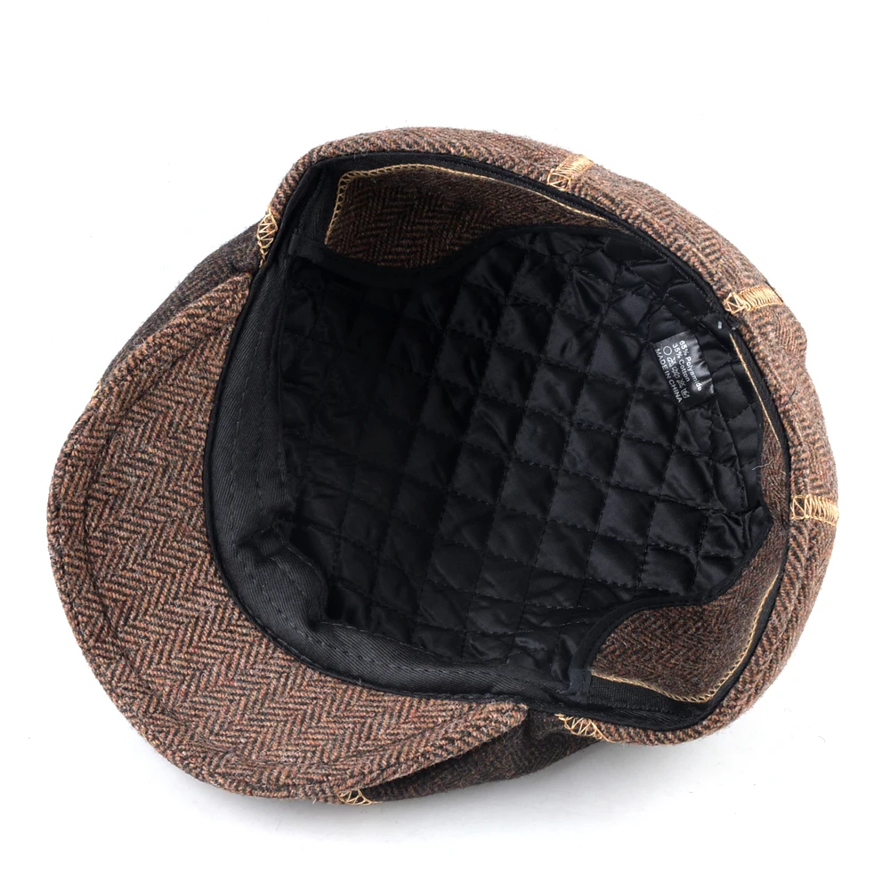 Mixed colors caps Men Berets winter Cotton Hats Thick warm Peaked cap casual Gorras Planas bone Flat hat Men's Berets boina