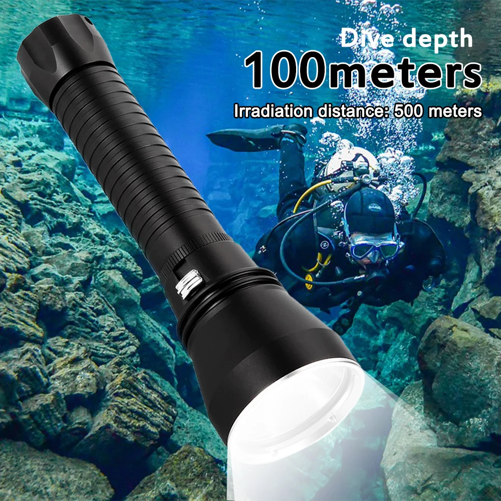 XHP70.2 Most Powerful LED Scuba Diving Flashlight Underwater Fishing Torch 4000LM 26650 Waterproof XHP70 Dive Lamp Lantern Light images - 6