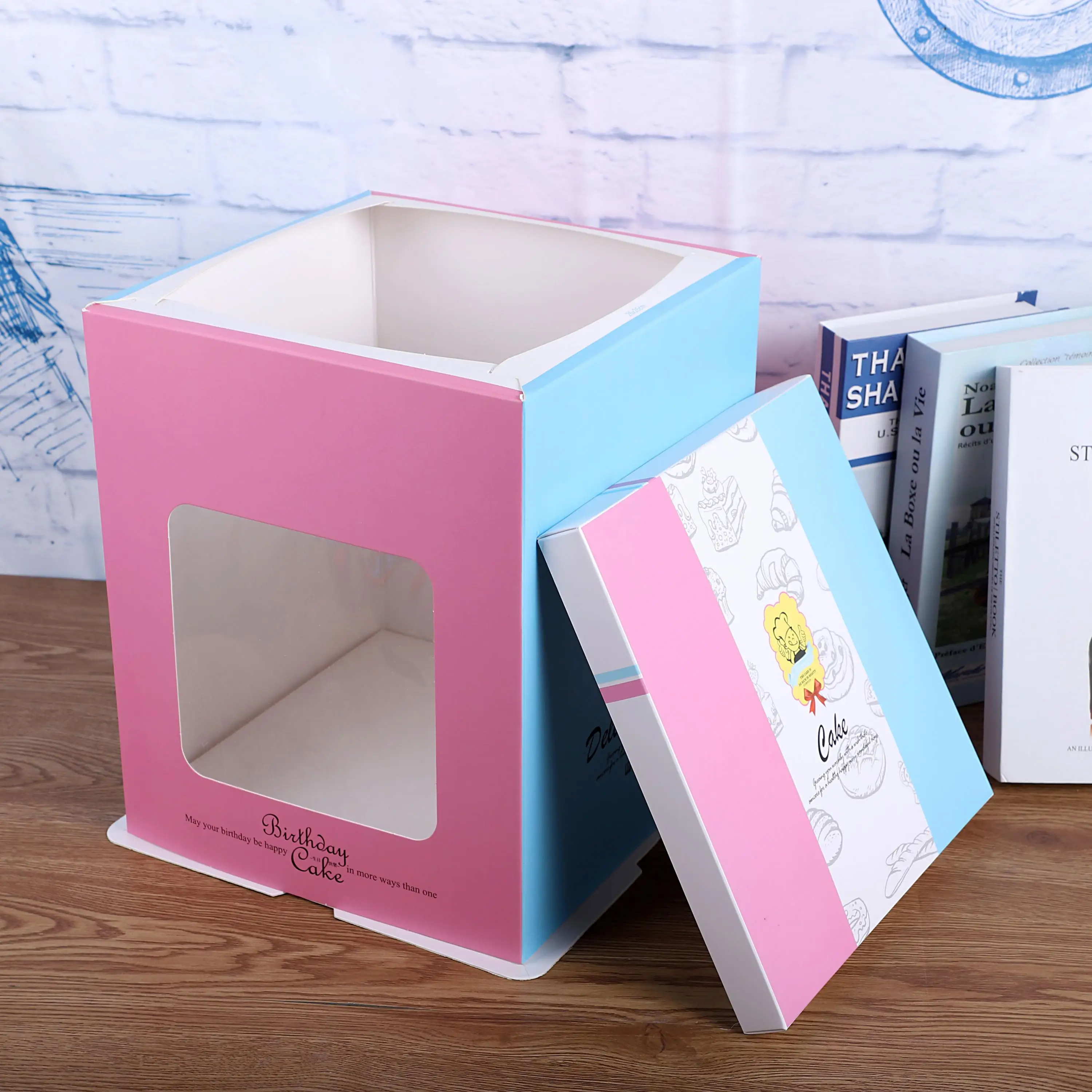 5 шт. увеличивающая коробка для праздничного торта 6/8 дюймов окна упаковочные