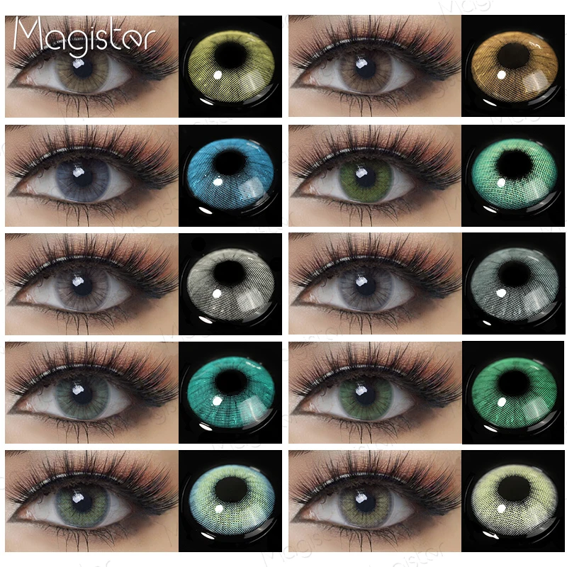 Natural Color Lens Eyes 2pcs Yearly Color Contact Lenses For Eyes Beauty Contact Lenses Eye Cosmetic Color Lens Eyes