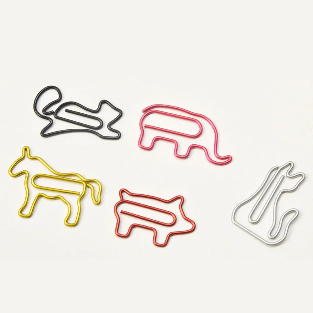 

30Pcs Creative File Clamps Adorable Paper Holder Adorable Cat Shaped Paper Clip(Silver)