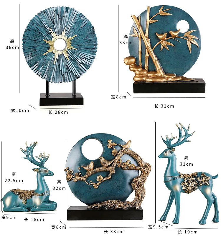 

LIVING ROOM TV CABINET DECORATION LUCKY DEER HOME CRAFT JEWELRY WEDDING GIFT PORCH WINE CABINET CREATIVE EUROPEAN STYLE