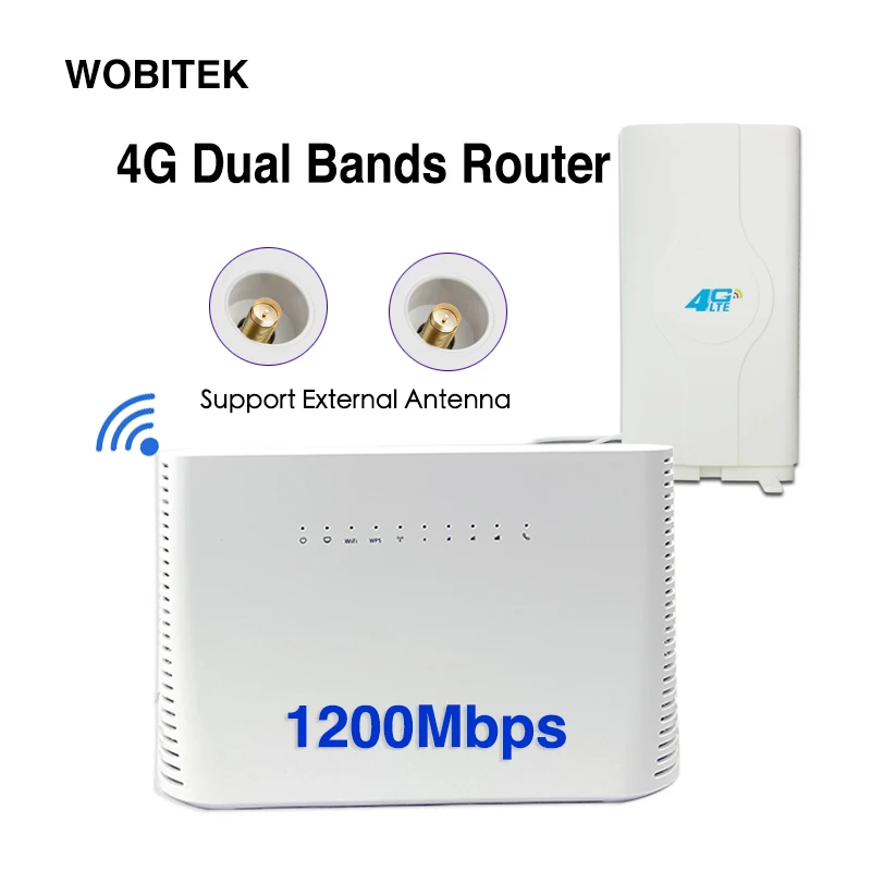 4G LTE Router 1200Mbps Hotspot CAT4 Unlocked  CPE Support SMA External Antenna Lan Rj45 32 Wifi users With Sim Card Slot