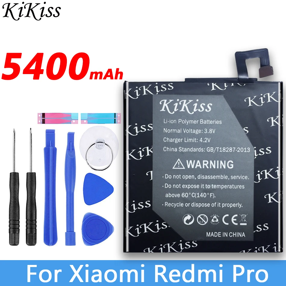 Стабильный сменный аккумулятор KiKiss для сотового телефона 5400 мАч Xiaomi Redmi Pro литий