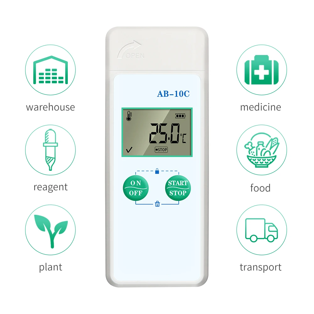 

Mini USB Temperature Data Logger 48000 Record Capacity AB-10C IP65 Waterproof Reusable Digital Temperature Recorder