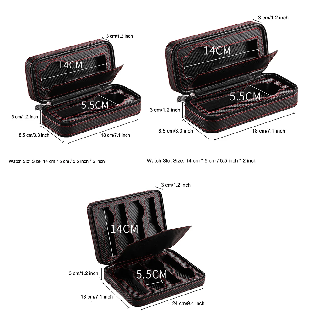 2/4/8 Slot PU Leather Watch Box Portable Travel Watch Storage Case For Men Women Watch Display Jewelry Organizer Case Gift