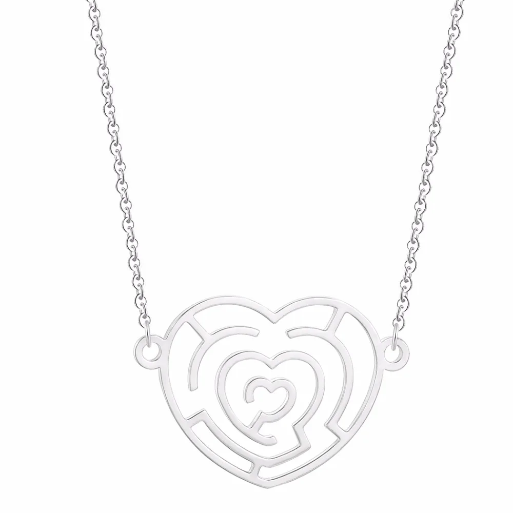 Минималистичное Лабиринтное простое свадебное ожерелье QIMING Женское Обручальное