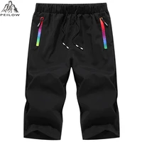 mens outdoor hiking shorts quick dry 34 capri pants male jogger cargo shorts lightweight below knee biker running shorts