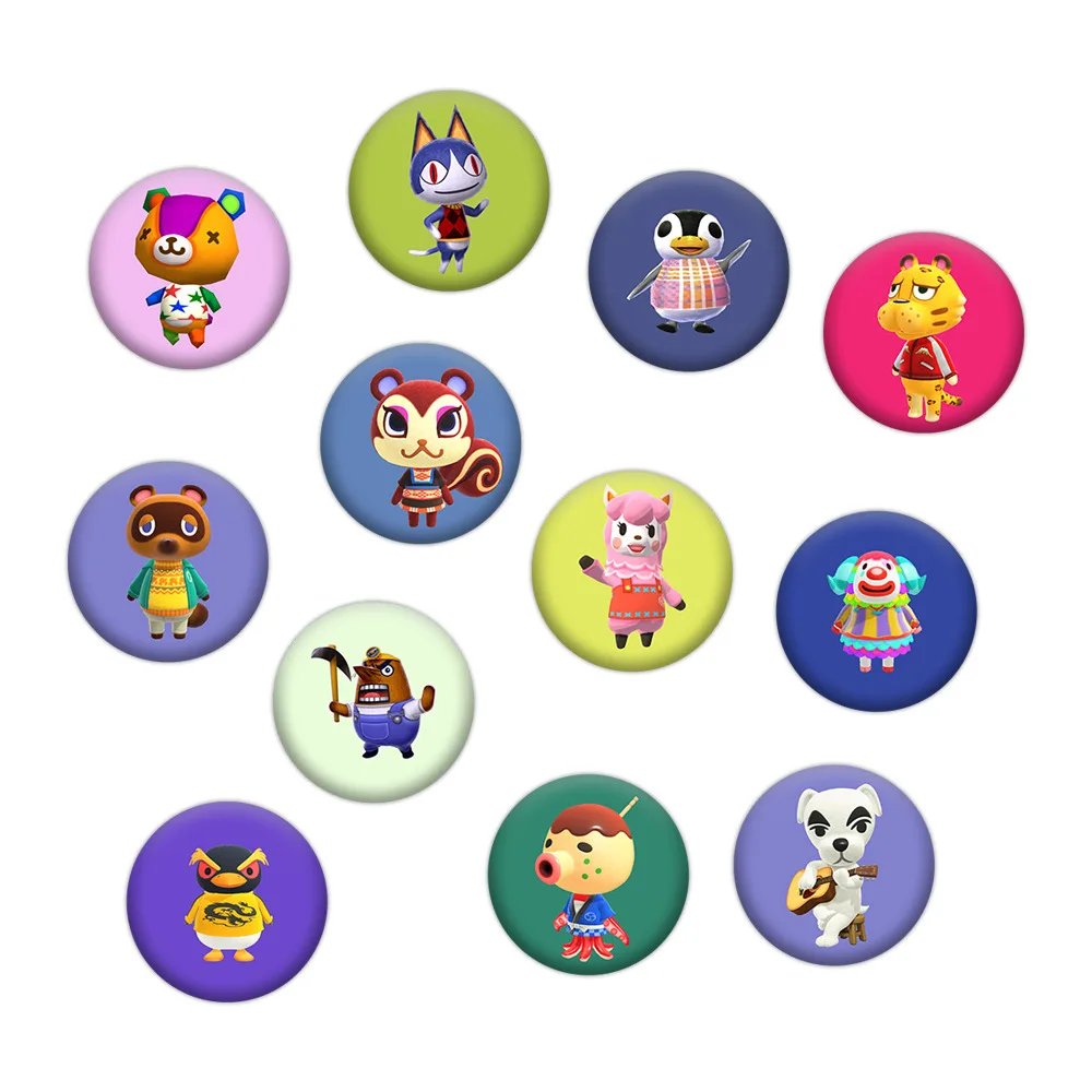 Броши с перекрещиванием животных повседневный круглый значок для рюкзака шляпы