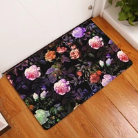 flower print entrance doormat decorative non slip bath rug absortant kitchen floor carpet home decor hallway outdoor mat