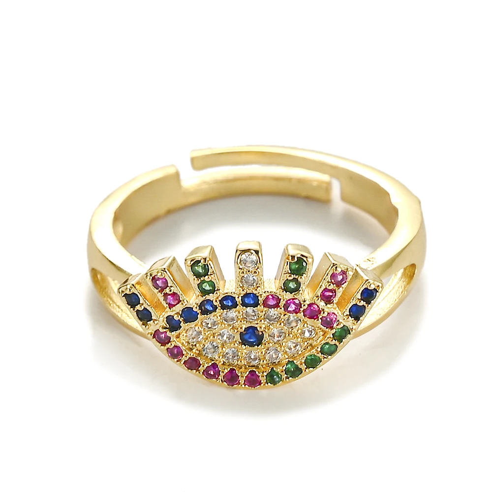 Новинка 2021 креативные металлические Золотые открытые кольца от сглаза женские