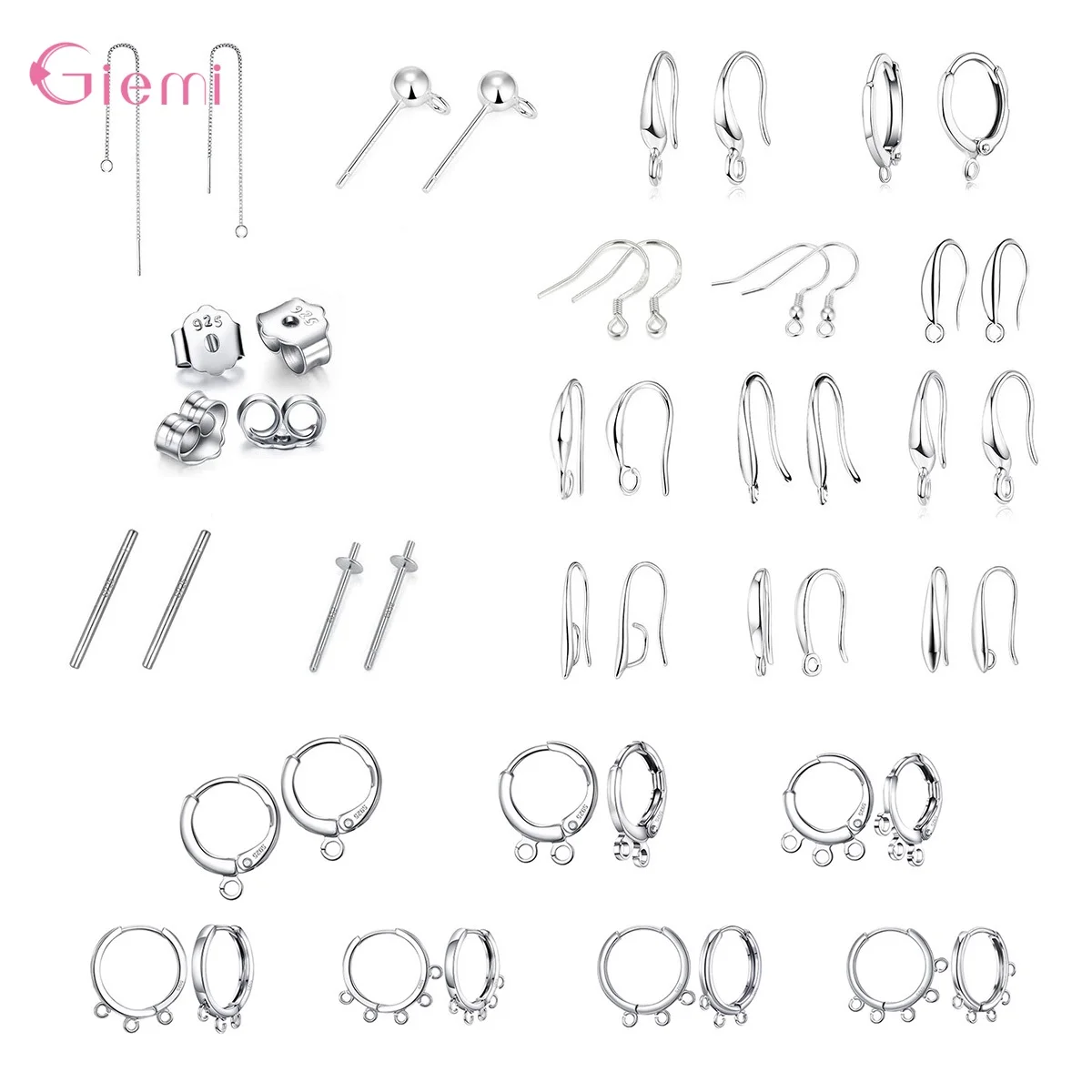 

925 Sterling Silver DIY Earring Findings Clasps Hooks Jewelry Making Accessories Earwire Dangle Brincos Bijoux Wholesale