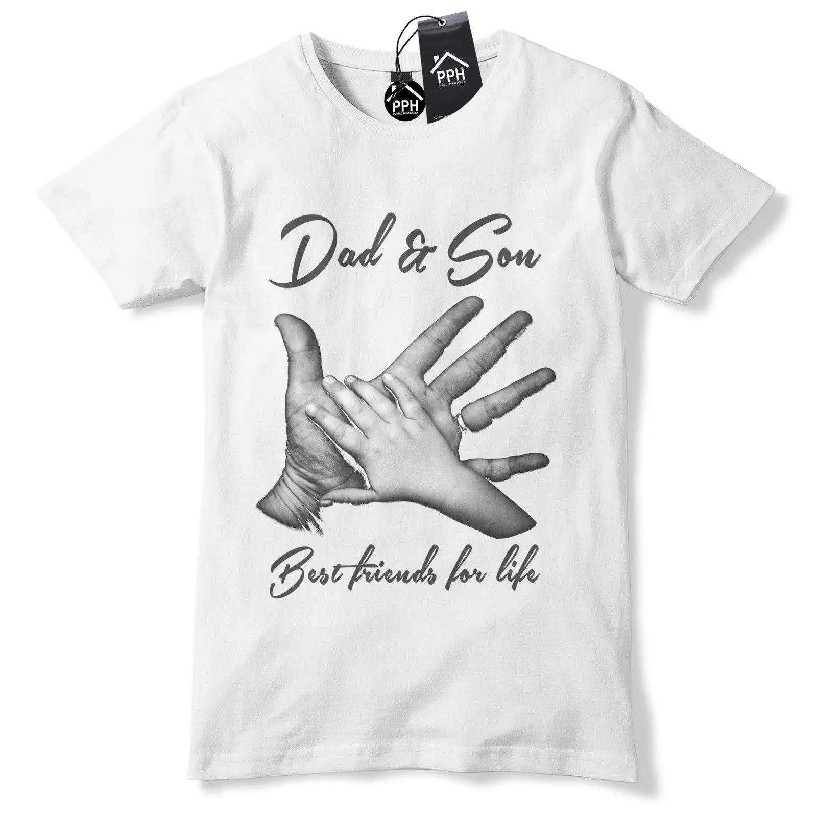 Футболка для папы и сына лучшие друзья жизни мужская повседневная футболка с