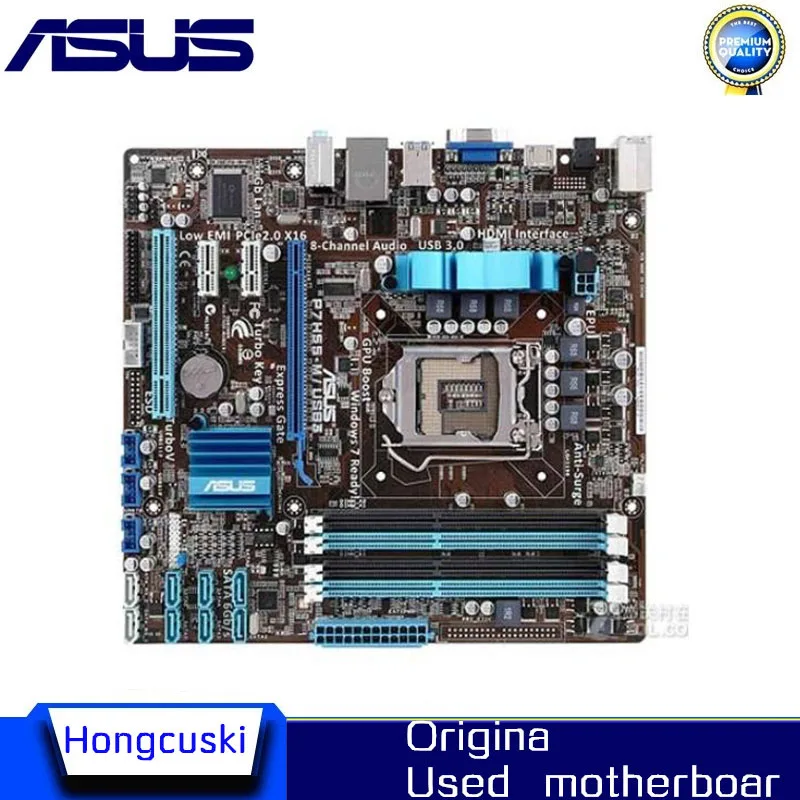 Для Asus P7H55-M/USB3 настольная материнская плата H55 Socket LGA 1156 i3 i5 i7 DDR3 16G ATX UEFI BIOS