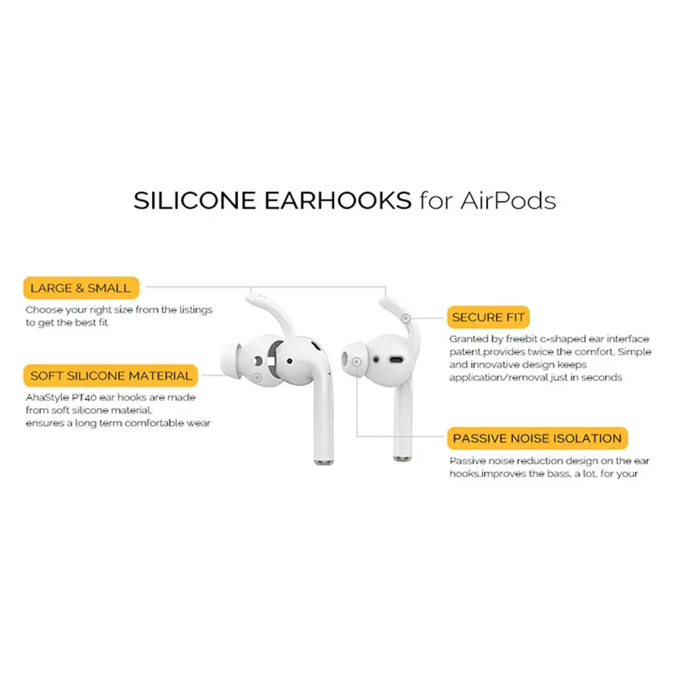 

2 Pairs Soft Silicone Earhook Earbuds Cover Eartips for EarPods Air-Pods 1 2 Earphone Covers Cap Replacement Earbud Bud Tips