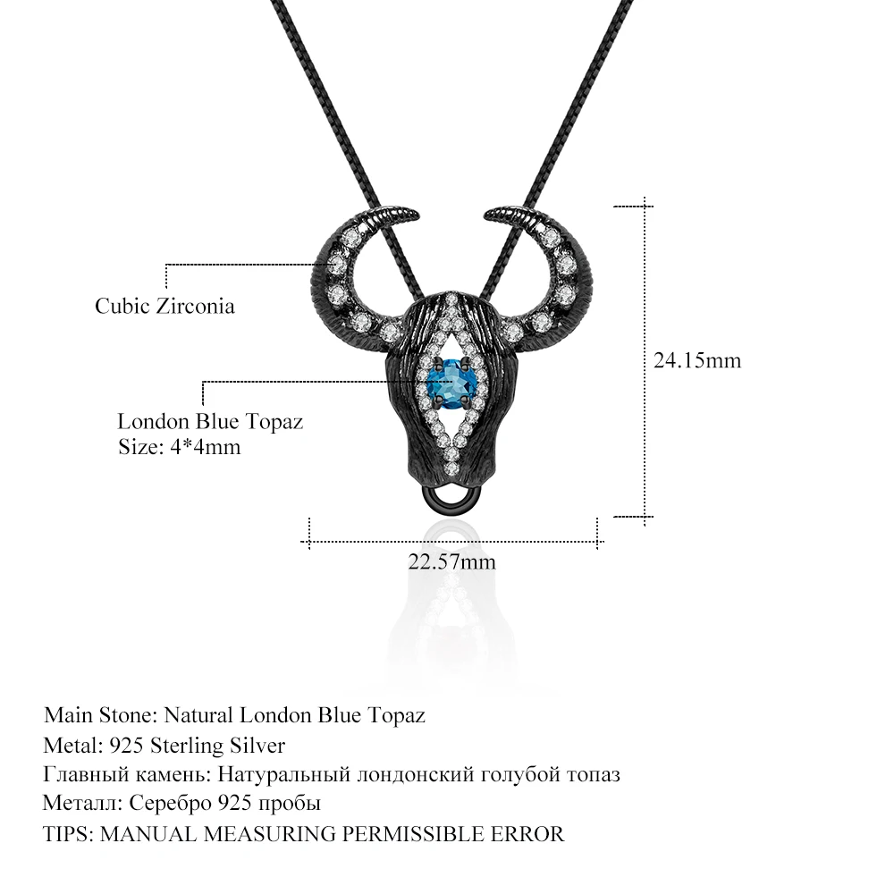 Ожерелье женское из серебра 925 пробы с голубым топазом | Украшения и аксессуары