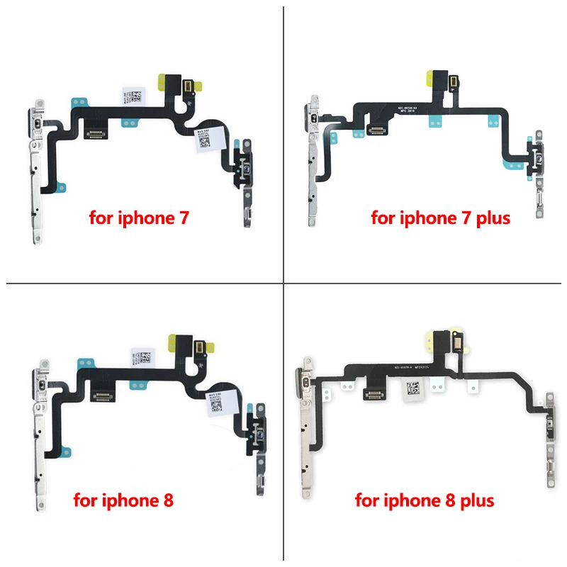 Кнопка питания для iPhone 7 7plus с металлическими запасными частями гибкий кабель