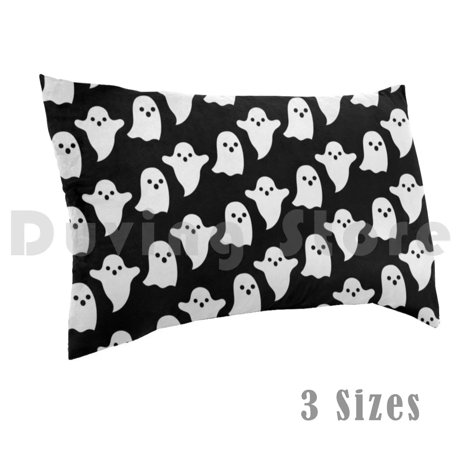 

Pillow Case Ghosties Hat Ghosts Spooky Scary Skeletons Witch Black And White Halloween Souls Ghouls