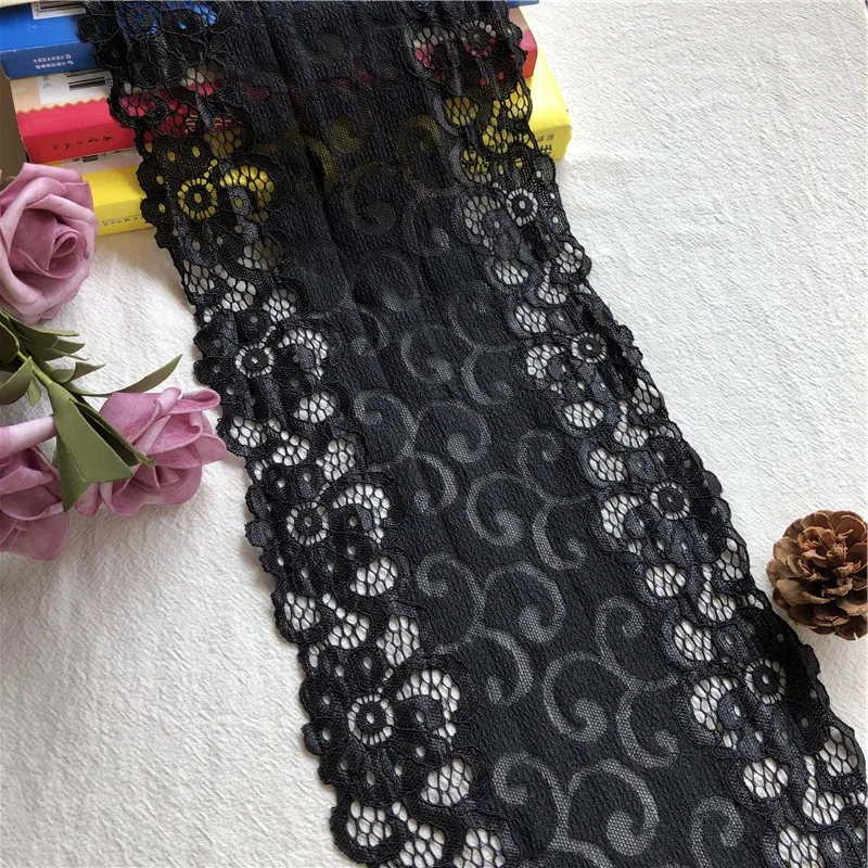 18 см светло-желтая эластичная Цветочная кружевная лента с узором материалы для