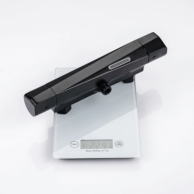 

rozin Matte Black Shower Faucet Thermostatic Bathroom Faucet Chrome Rainfall Thermostatic Bath Mixer Tap with tub spout Mixer