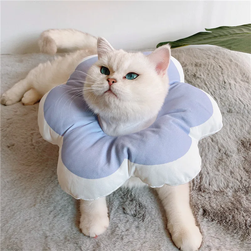 

Pet Cat Dog Elizabeth Circle Waterproof Washable Collar Cotton Adjustable Dogs Protective Neck Collar Cone Recovery Wound Collar