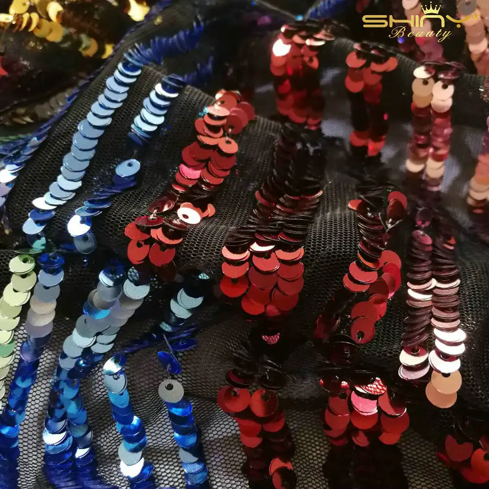 Colors multicolours 4 фута* 3 фута(125*92 см) Золотой/черный/розовый Реверсивный блесток ткань для платья/скатерти/Дорожка/Свадебные украшения/фоновый материал - Цвет: Colors multicolours
