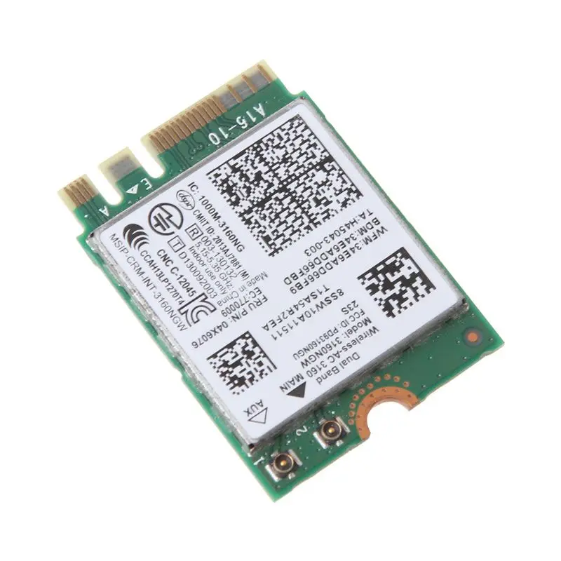 

Net-work Card for In-tel Dual Band Wireless-AC 3160 3160NGW 04X6034 04X6076 for Le-novo Thinkpad Y40 Y50 E10-30 E455 E555