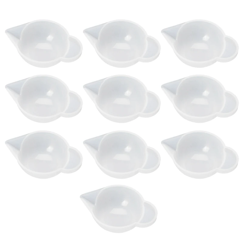 

Practical 10Pcs Silicone Mold Cup Dispenser Diy Epoxy Resin For Jewelry Making Tool Color Modulation Diy Mold Accessory