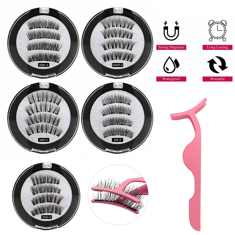 

2021 Hot Sale False Eyelashes Set Contains Tweezers Weak Magnetic Party Essentials Portable Fits The Eyes Comfortable Stable