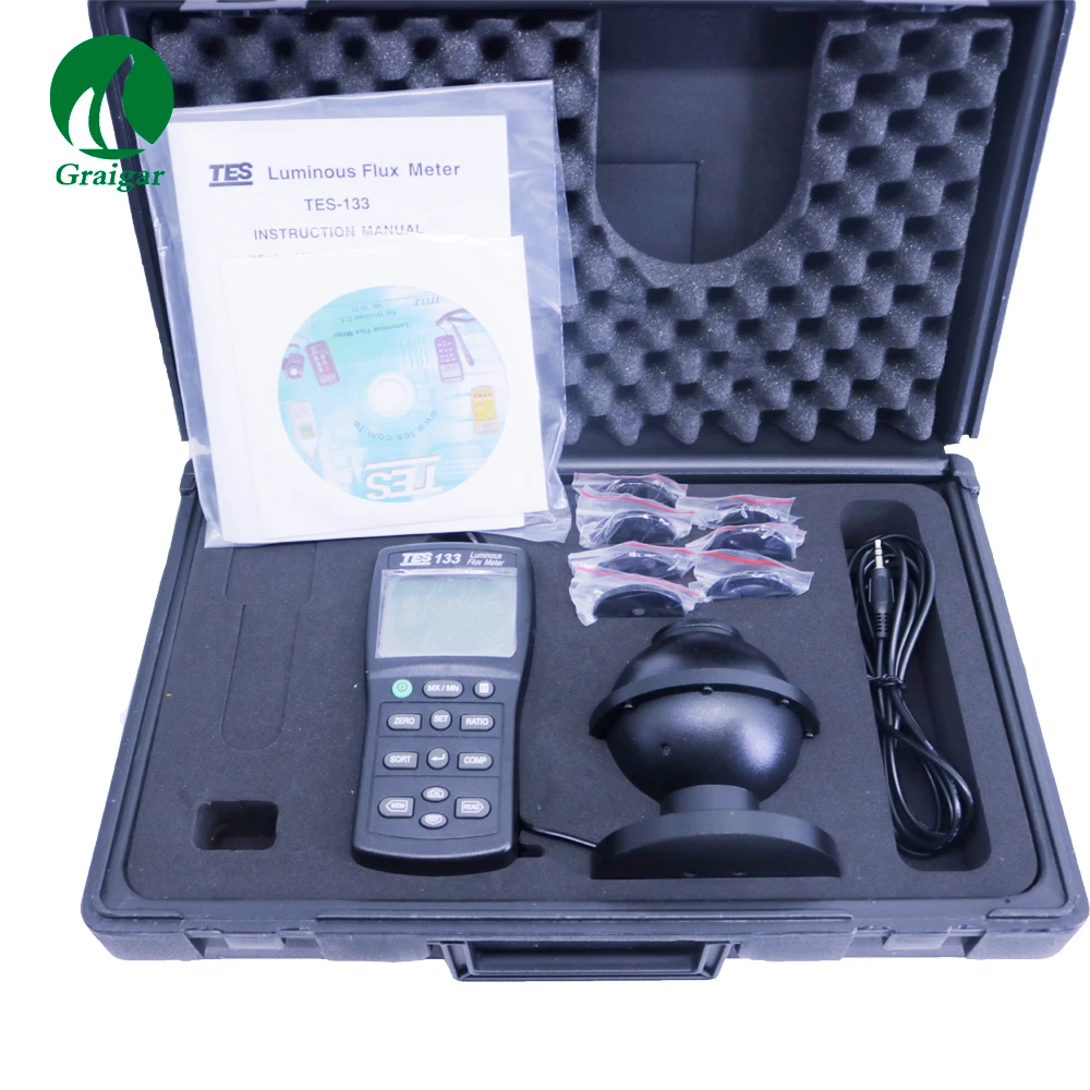Цифровой измеритель светового потока TES-133 тестер яркости Lux с программным