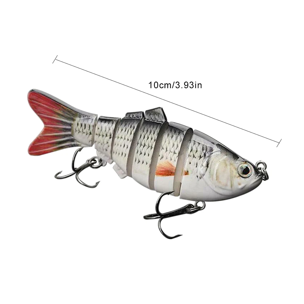 

5Pcs 3.9" Brass Fishing Lure with Tackle Box Swimbait Brass Fishing Hard Lure 6-segment Jointed Lure Fishing Accessories