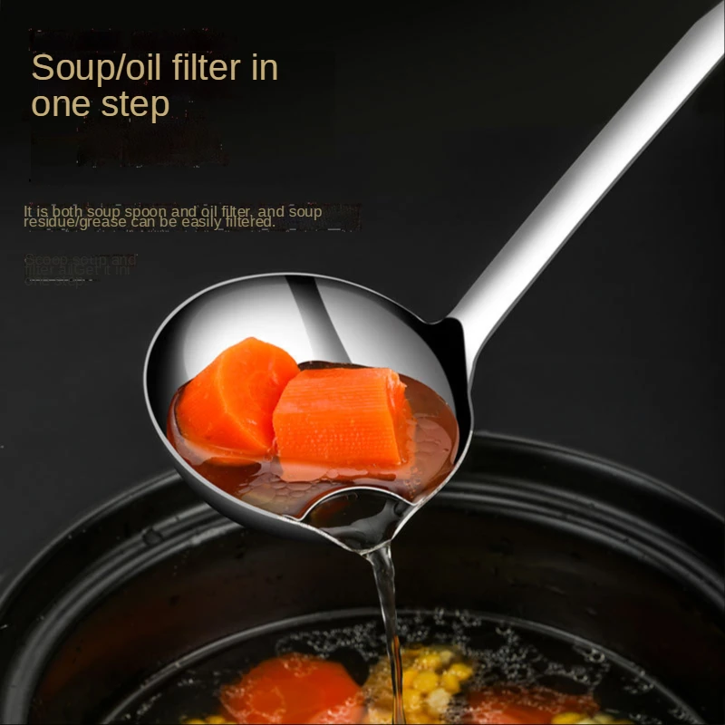 

Stainless steel filter oil spoon oil drain spoon creative hot pot oil spoon oil soup separator kitchen artifact oil separator