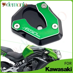 New For Kawasaki Z650RS 2022 2021 Z 650 RS CNC Kickstand Side Stand Extension Pad Enlarge Extension Support Plate logo KATANA