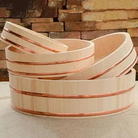 cuisine sushi bucket white pine wooden korean bibimbap bucket sushi bowl japanese cuisine wooden bucket