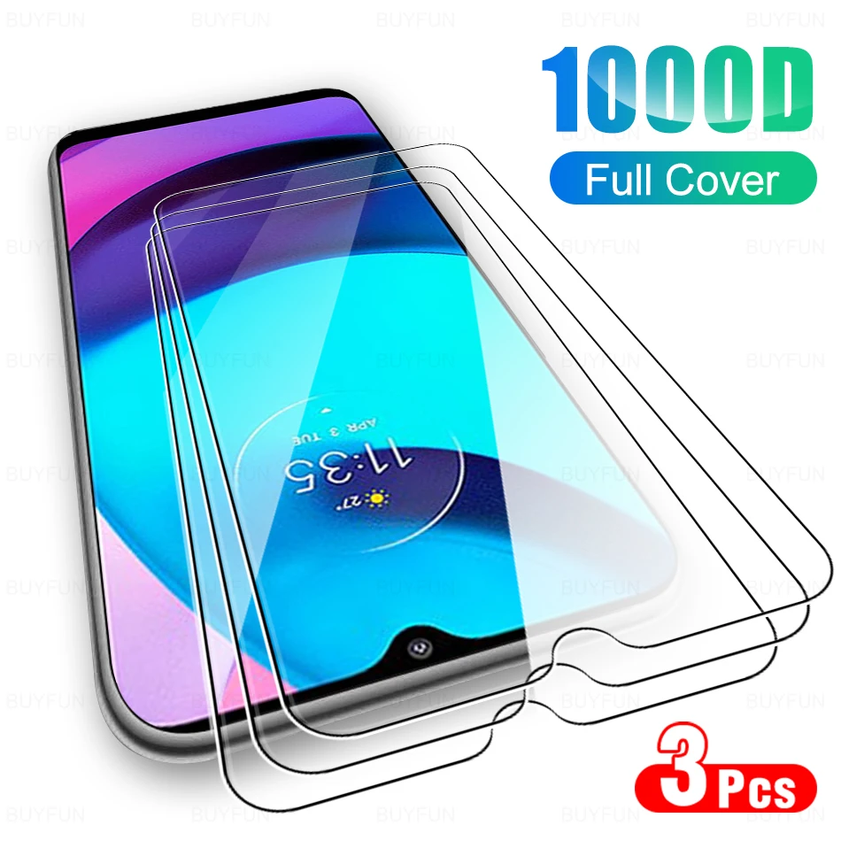 3Pcs Full Cover Protective Glass Film For Motorola Moto E20 Screen Tempered Glass For Moto Rola G50 5G Edge 20 30 Pro 20 Lite