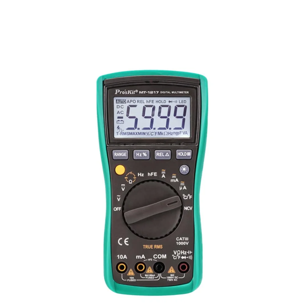 

Цифровой мультиметр Pro'sKit MT-1217 3 5/6 True RMS, Автоматический диапазон, электрические инструменты
