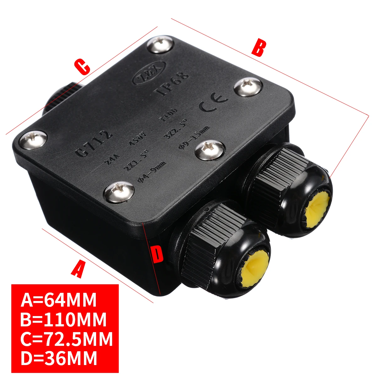 

3 Way Plastic Waterproof External Electrical Junction Box Wire Connector IP68 Junction Cable Box For Outdoor External Wiring