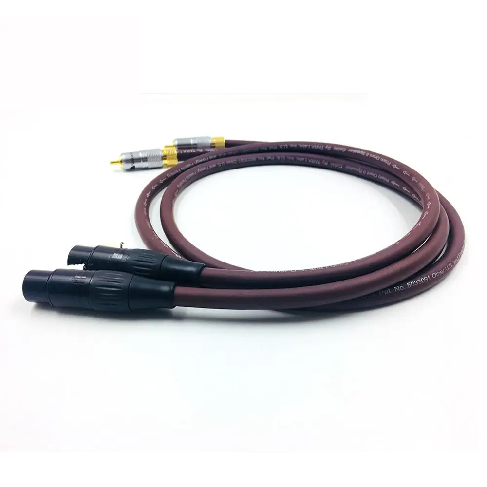 1 пара Hi end HIFI 2RCA TO 2XLR OFC PCOCC Female XLR к Male RCA аудио кабель кабели проводная линия|Кабели