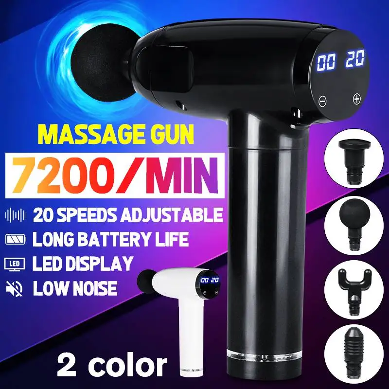

LCD Muscle Massage Gun Relaxation Percussion Massager Electric Muscle Stimulator Fascia Gun Muscle Pain Relief USB Touch Screen