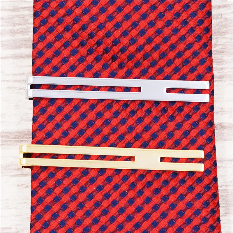 Дизайнерский полый мужской галстук металлический Серебряный медный зажим для