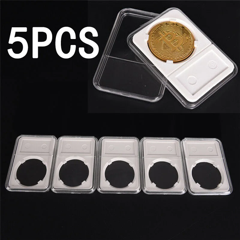 

5x Coin Slab Plastic Holder For Grade NGC PCGS Display Box Plastic Case Cover