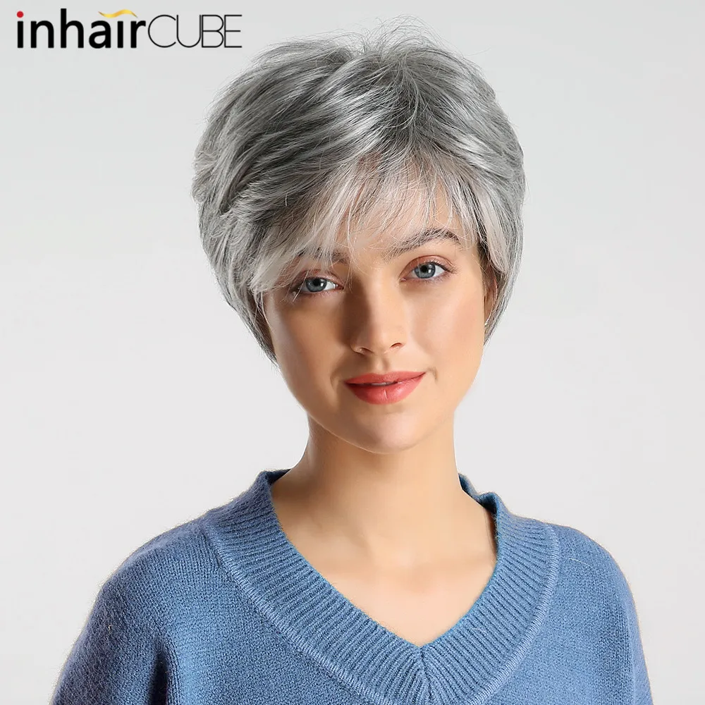 ESIN Женский короткий парик на 30% синтетический Женские смешанные парики 70%