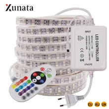 Светодиодная лента SMD5050 220 В RGB 120 светодиодный двухрядный гибкий