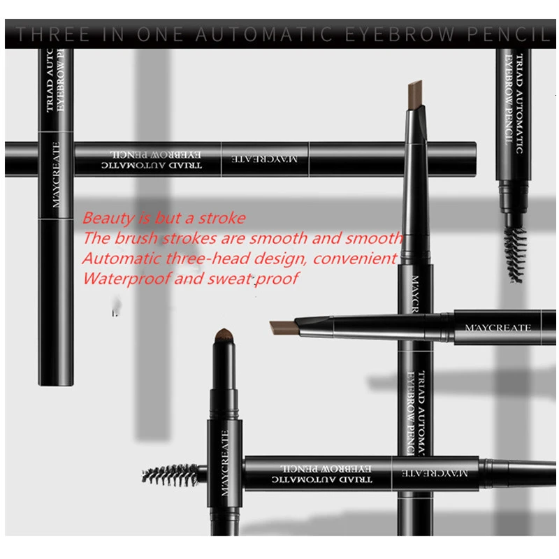 1 шт. 3 в Водонепроницаемый карандаш для бровей натуральный вращающийся