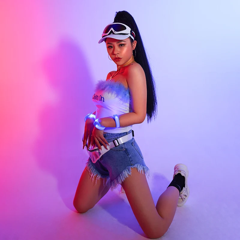 Женский костюм для диджея танцевальный бара и ГОГО сексуальный ночного клуба в