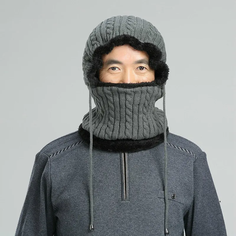 Осенняя и зимняя новая вязаная шапка мужская Корейская версия осенне-зимняя плюс