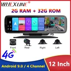 Видеорегистратор автомобильный, 4G, Android 9,0, 360 дюйма, GPS, Wi-Fi