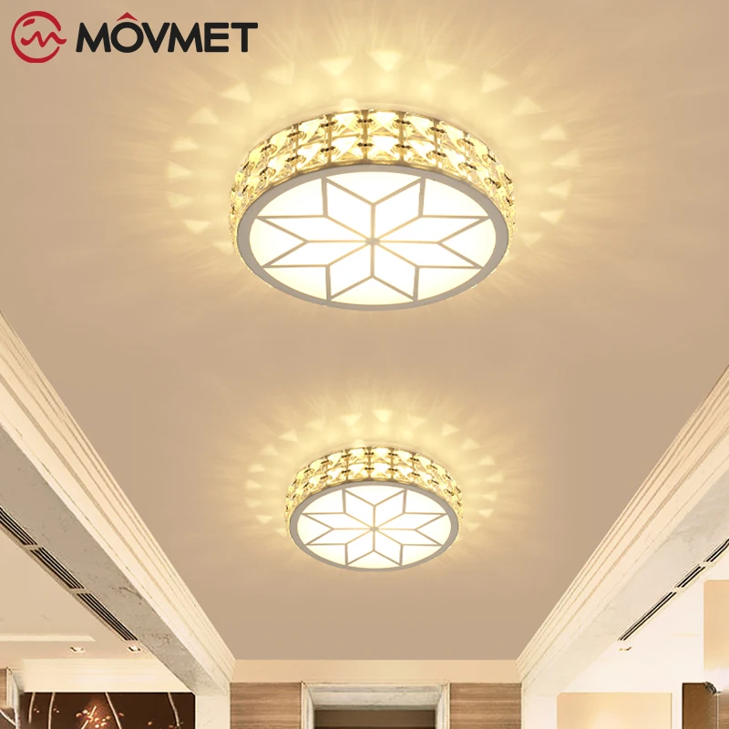 

Ceiling Lights LED Crystal Three-color Acrylic Ceiling-lamp Round Chandelier For Indoor Livingroom Bedroom Kitchen Home-lighting