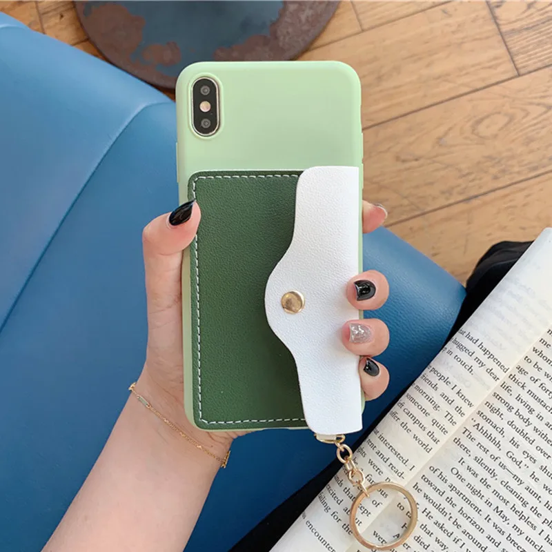 Модные с карманом для карт милый чехол конфетного цвета для huawei Nova 5i 5 4 3i P30 P20 Коврики 10 20 Honor 8X Max 8A 9 9X10 20 Pro Lite